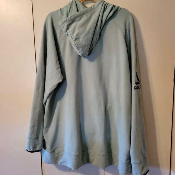 Reebok 3XL Mens Hooded Sweatshirt Black Triangle Logo Gaiter Neck Seafoam Green - Picture 13 of 13